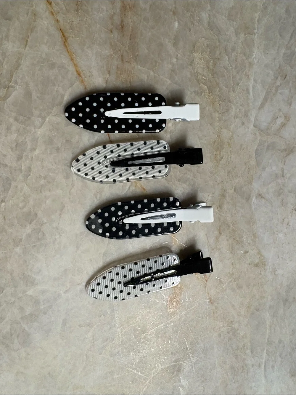 Polka Dot Kids Hair Clips - Black & White